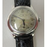 A 1930s/40s mid size Electron Chronometer in a chromium/nickel plated case, faced by an Arabic dial,