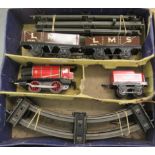 A Hornby 0 gauge clockwork MI goods train set  boxed