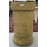 A stoneware chimney pot of cylindrical form  21"h  13"dia