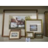 David J Weston - seven various works of art: to include seascapes  watercolours  largest 8" x 12"