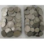 Uncollated coins, shillings, half crowns and sixpences