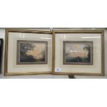 William Payne - two late 18thC landscapes  watercolours  bearing signatures & labels verso  8" x 6"