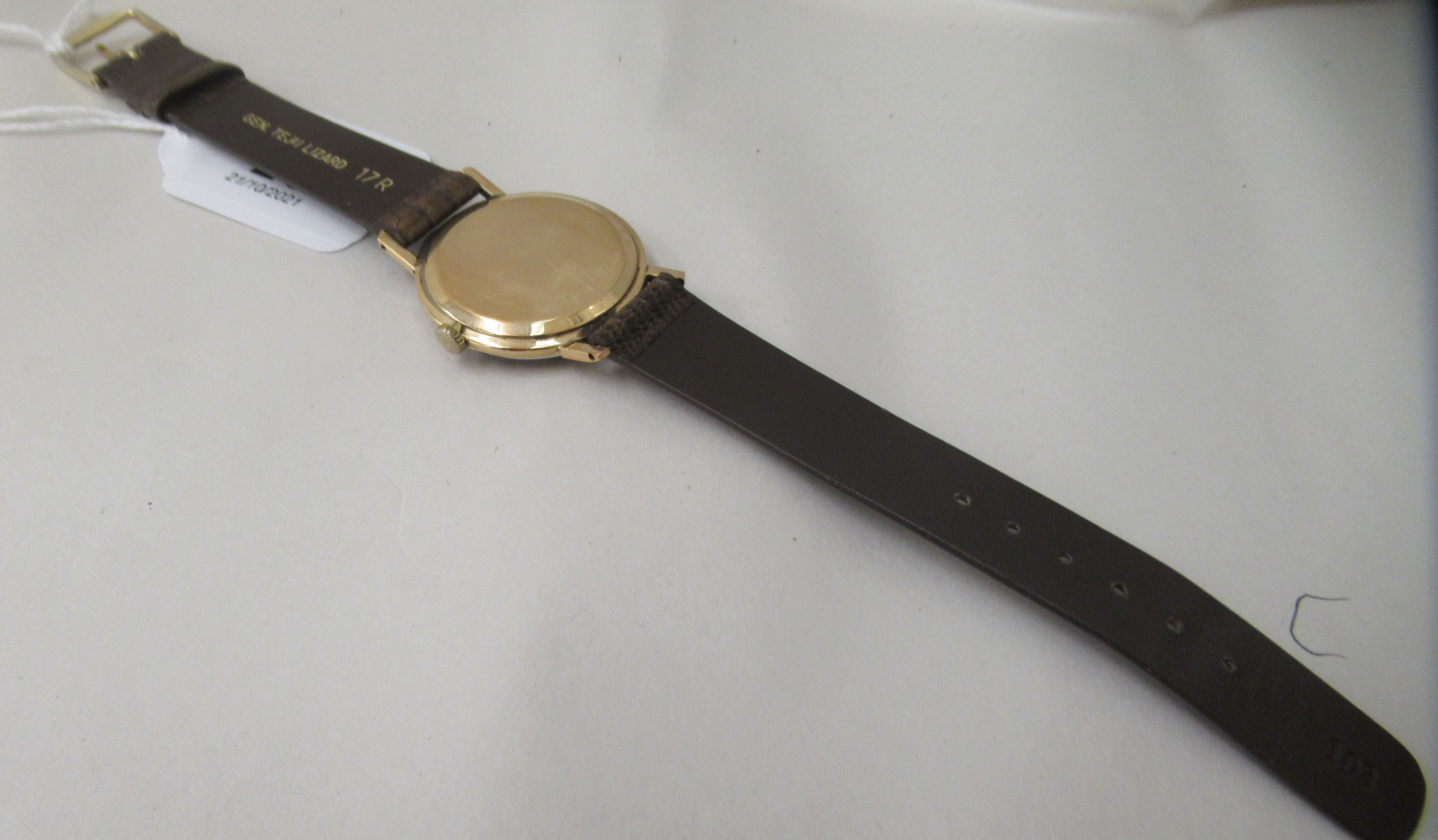 A 1960s Accurst 9ct gold cased wristwatch, faced by a black baton dial, incorporating subsidiary - Image 3 of 3