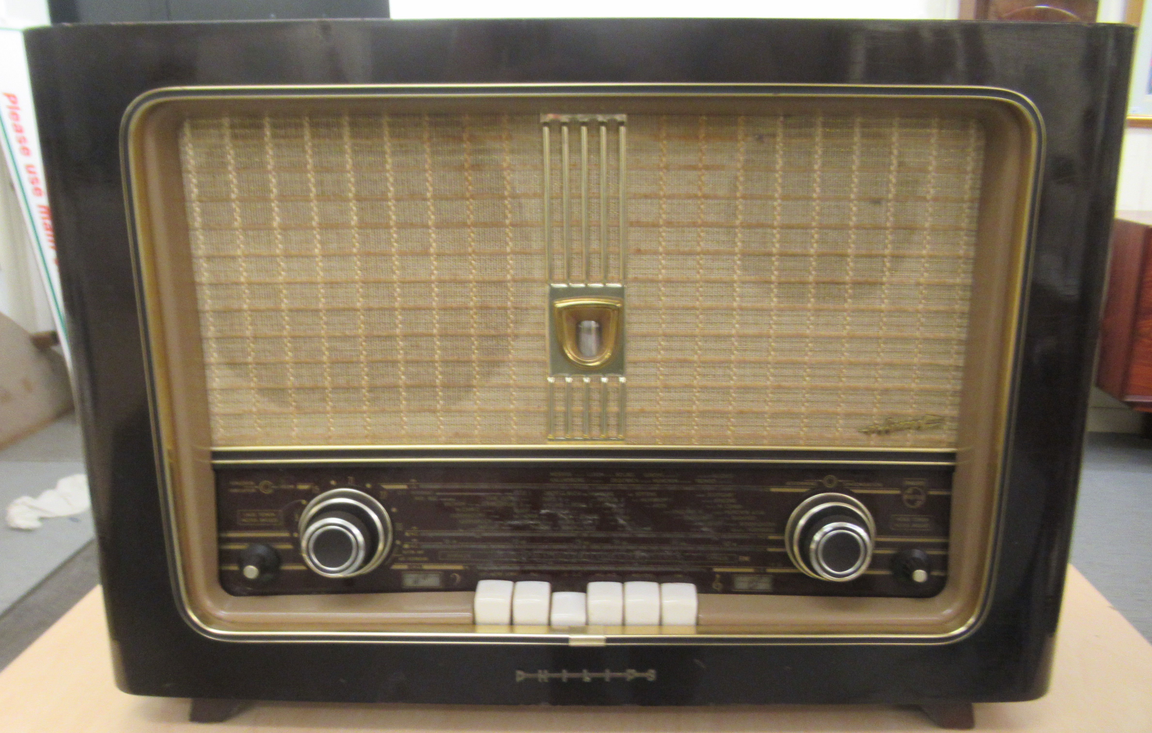 A vintage Phillips radio, no.A3 25867  16"h