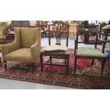 Three late 19thC chairs: to include a ladies enclosed and upholstered armchair