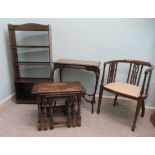 20thC small furniture: to include an Edwardian mahogany framed bedroom chair