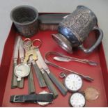 Small silver and other collectables: to include a 1950s Zenith stainless steel cased wristwatch,