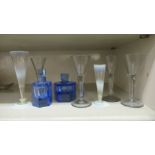 Glassware: to include a late Victorian Vaseline aperitif glass