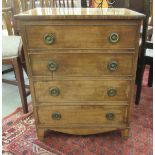 An early 19thC mahogany night commode, fashioned as a dressing chest with a rising top, one a full