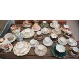 19thC and 20thC china cabinet cups and saucers (some trios): to include Tuscan, Worcester and