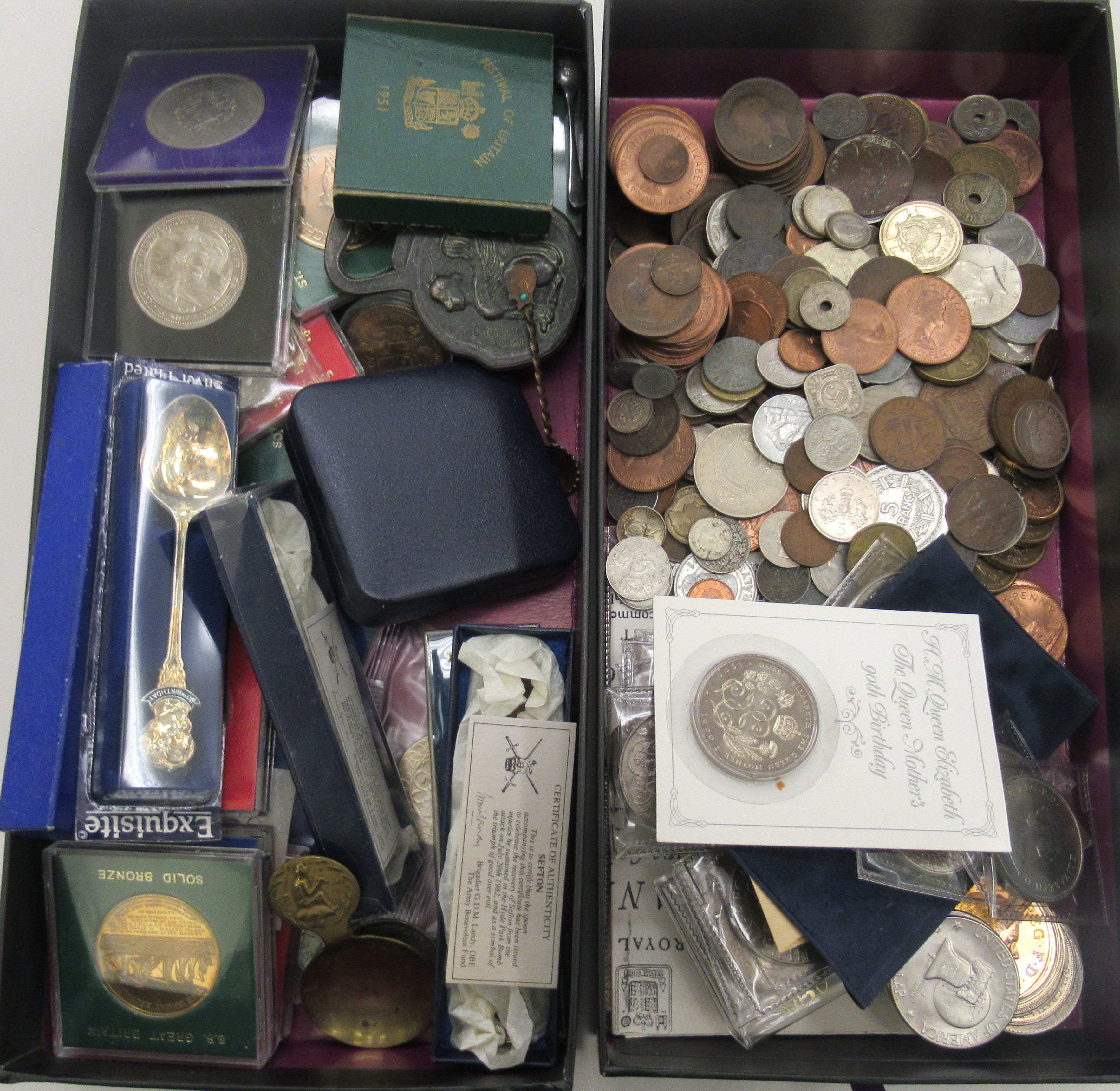 Uncollated, mainly British pre-decimal coins, some silver Westminster mint issues; £5 coins; and