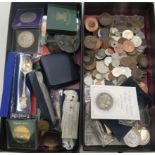 Uncollated, mainly British pre-decimal coins, some silver Westminster mint issues; £5 coins; and