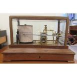 An early 20thC mahogany and glazed cased barograph  9"h  14"w