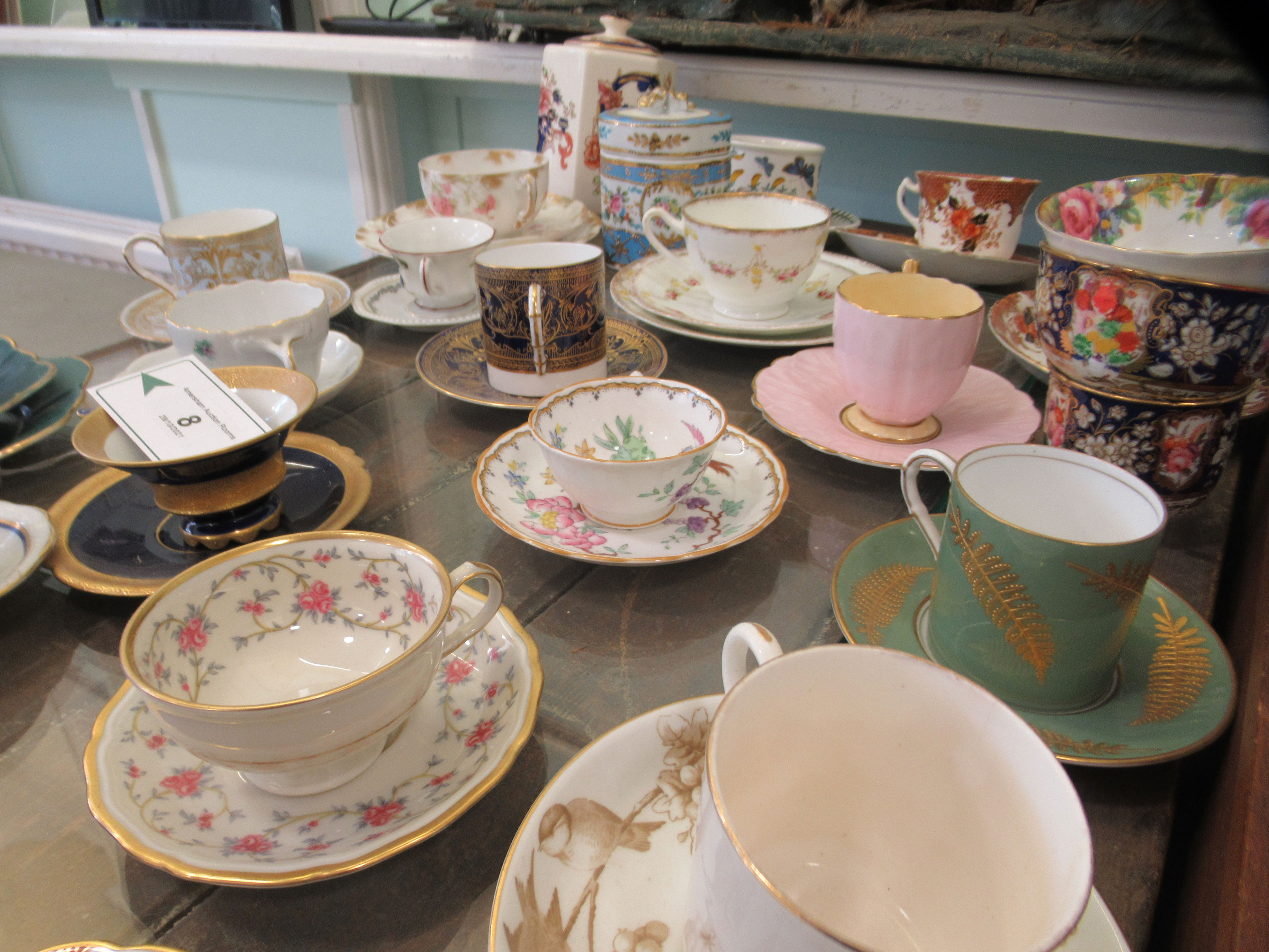 19thC and 20thC china cabinet cups and saucers (some trios): to include Tuscan, Worcester and - Image 3 of 4