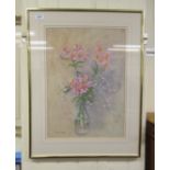 Robert Tucker - a still life study, flowers in a vase  watercolour  bears a signature  19" x 14"