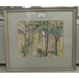 Margaret Shaw - a courtyard scene  watercolour  bears a signature  10" x 14"