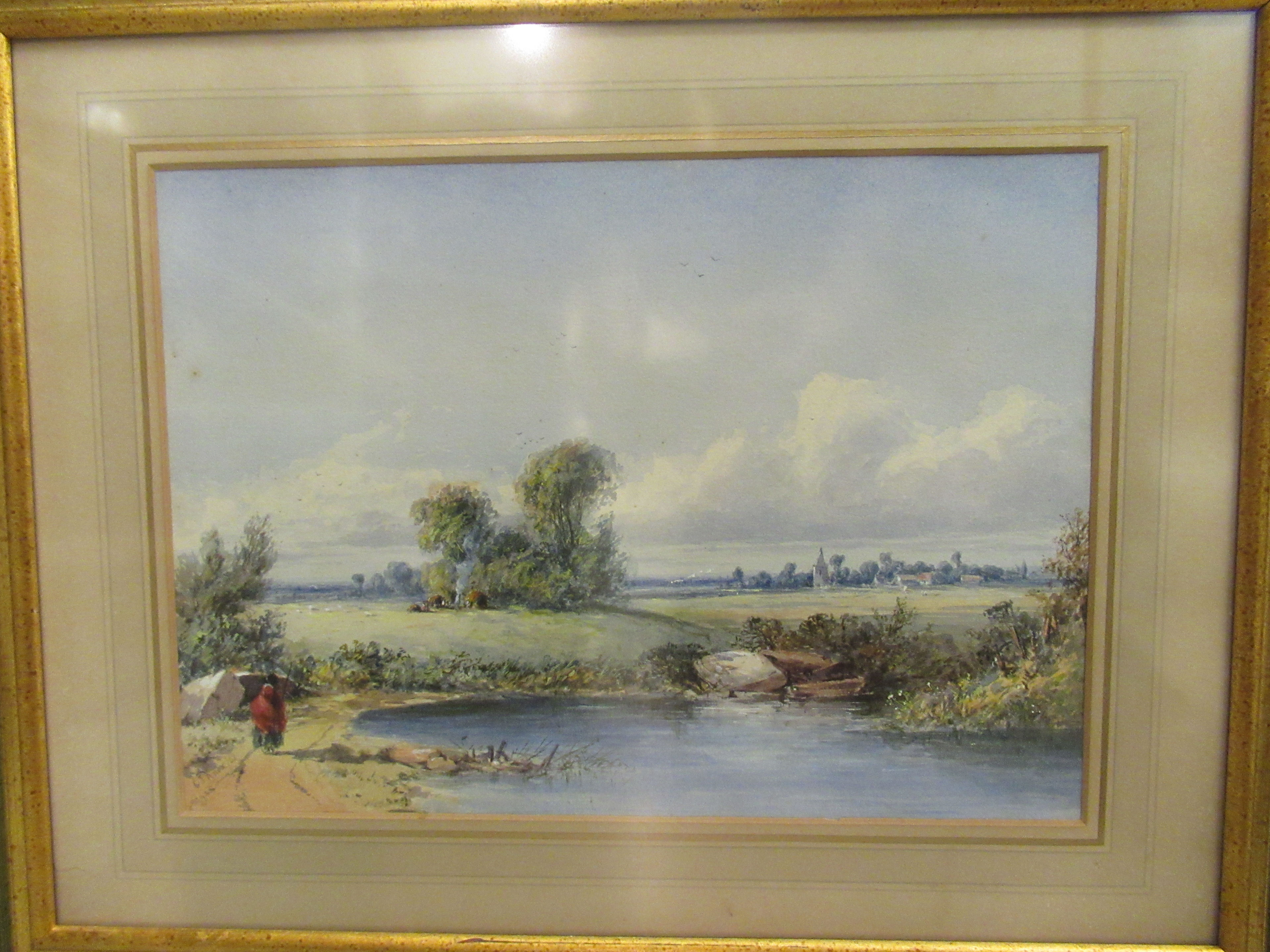 Two early 20thC watercolours, a landscape and a quay scene  one bears a signature J W Williams - Image 5 of 7