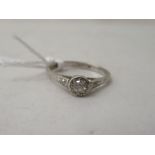 An 18ct white gold, single stone diamond ring