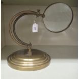 A modern lacquered brass framed tabletop magnifying glass  10"h