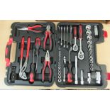 An Amtech sixty-four piece tool kit  cased