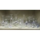 Glassware: to include a pair of lead crystal pedestal bowls with slice cut decoration  8"h  8"dia