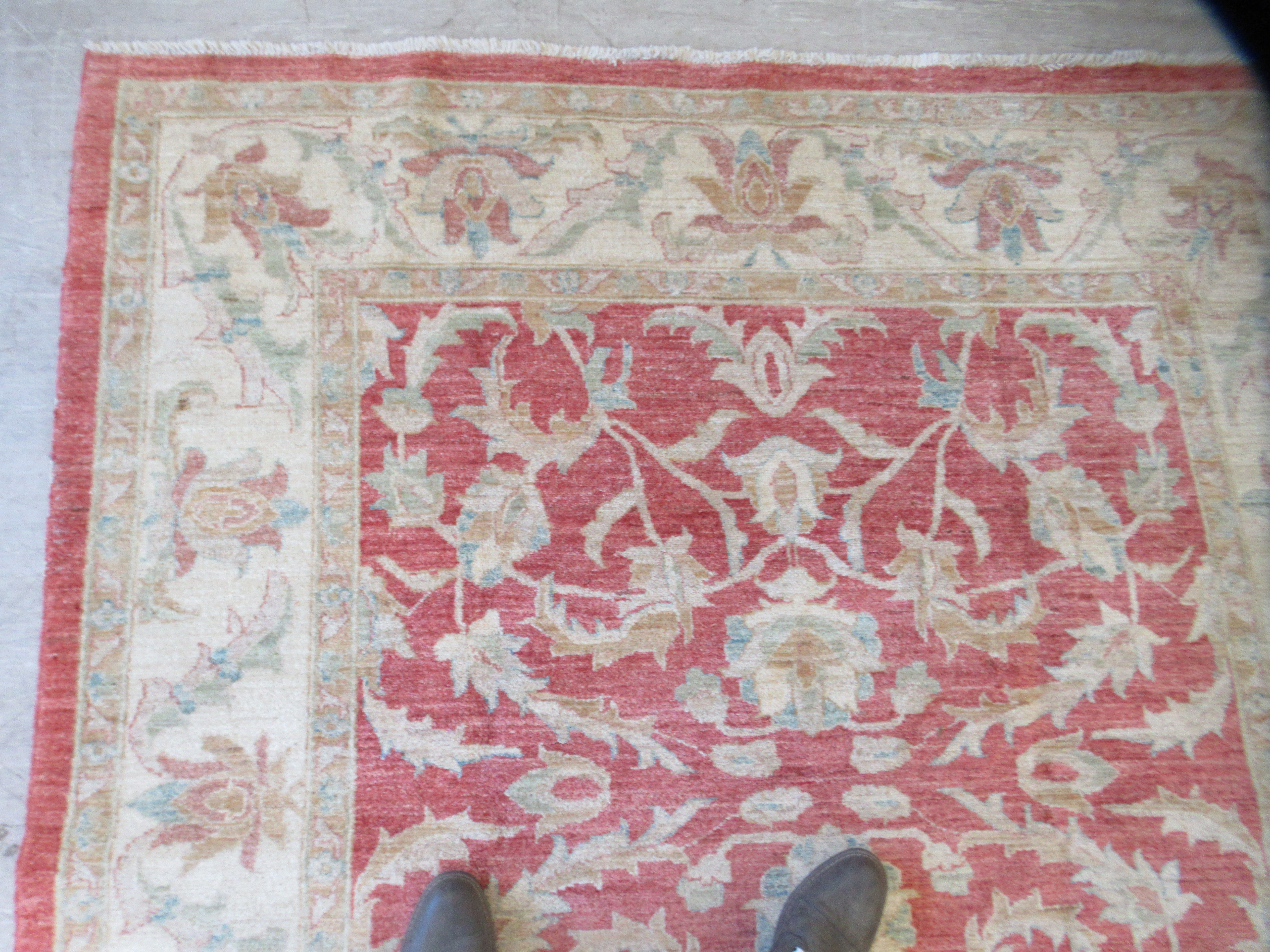 A Ziegler rug, decorated with foliate designs, on a red and cream coloured ground  79" x 78" - Image 4 of 6