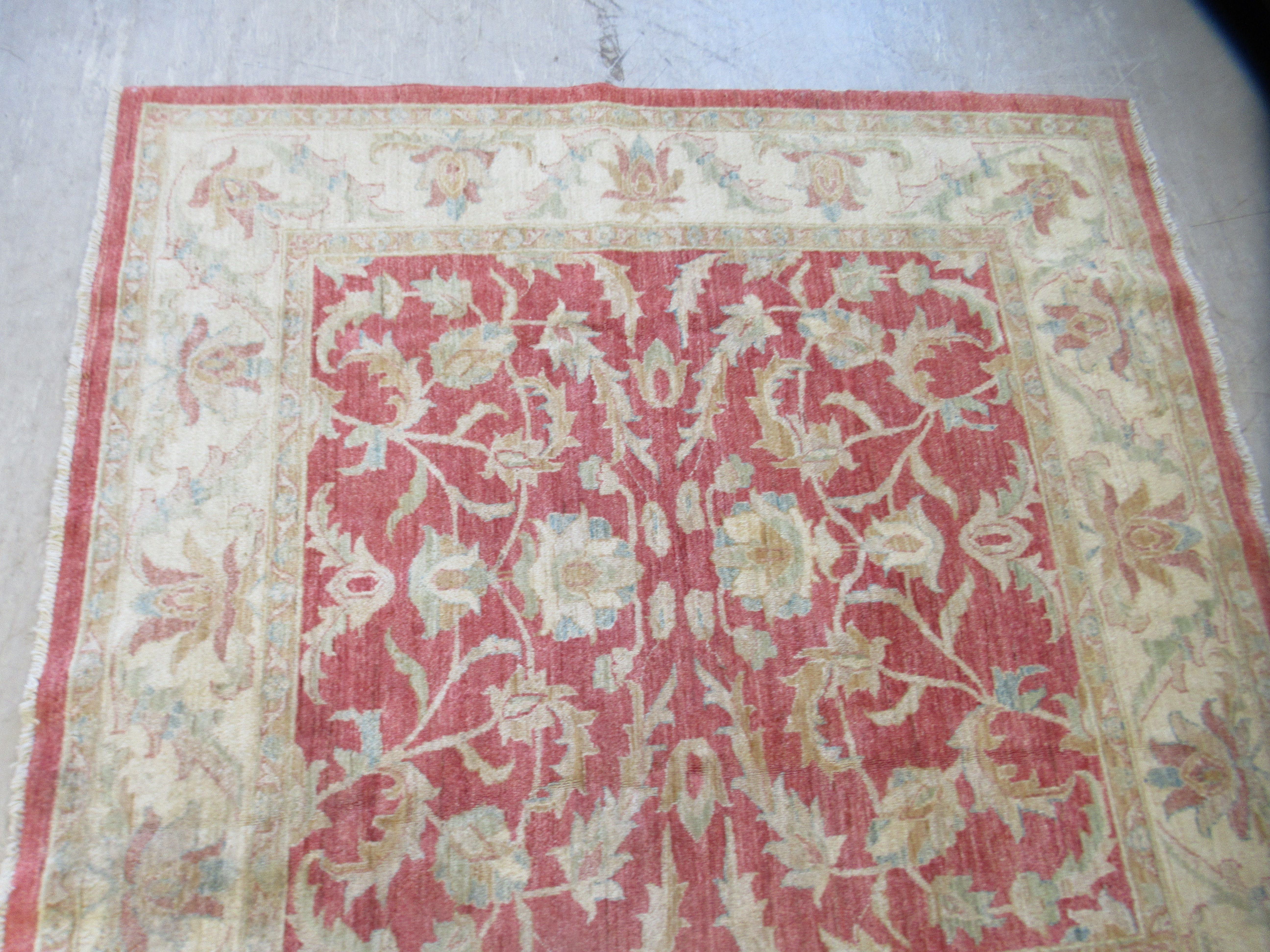 A Ziegler rug, decorated with foliate designs, on a red and cream coloured ground  79" x 78" - Image 3 of 6