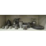 18th/19thC and later pewter tableware: to include spoons, tankards and plates  9"dia