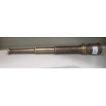 A lacquered brass three section marine telescope  15"L extended