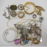 Items of personal ornament: to include rings and necklaces  some stamped 925