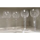 A matched set of four Waterford crystal Colleen pattern hock glasses