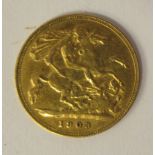 An Edwardian VII half sovereign, St George on the obverse 1903