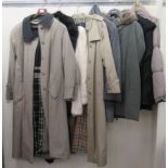 Ladies clothing: to include examples by Burberry, Mac and a Levis box jacket  approx size 16 - 18