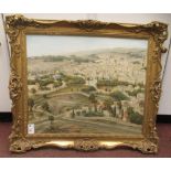 D Henry - (aka Henry Dentith) - a panoramic view of Jerusalem  oil on canvas  bears a signature