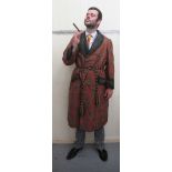 A 1920s/1930s gentlemans' fashionable, three quarter length paisley pattern smoking jacket with