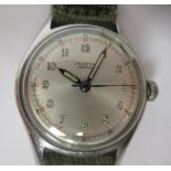 A Universal-Geneve American military stainless steel cased wristwatch (Cal 267) the movement with