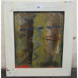 Ramesh Terdal – an abstract study  mixed media  bears a signature  13” x 11”  framed