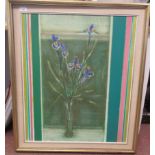 William Baillie - 'Banners and Irises'  oil on canvas  bears an inscription & signature on the frame