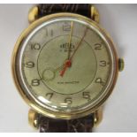 A Trebex 9ct gold cased wristwatch, having turtle legs, the 17 jewel movement with sweeping seconds,