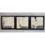 Rene Holm - three abstract studies "Store Idiot", 'Unknown' and 'Store Snob'  mixed media on canvas