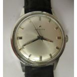 A 1950s Zenith stainless steel cased midsize wristwatch, the movement Cal 2532, with sweeping