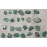 Naturally formed, uncut emeralds