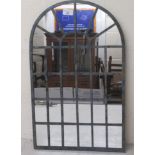 A galvanised metal framed mirror  23" x 14"