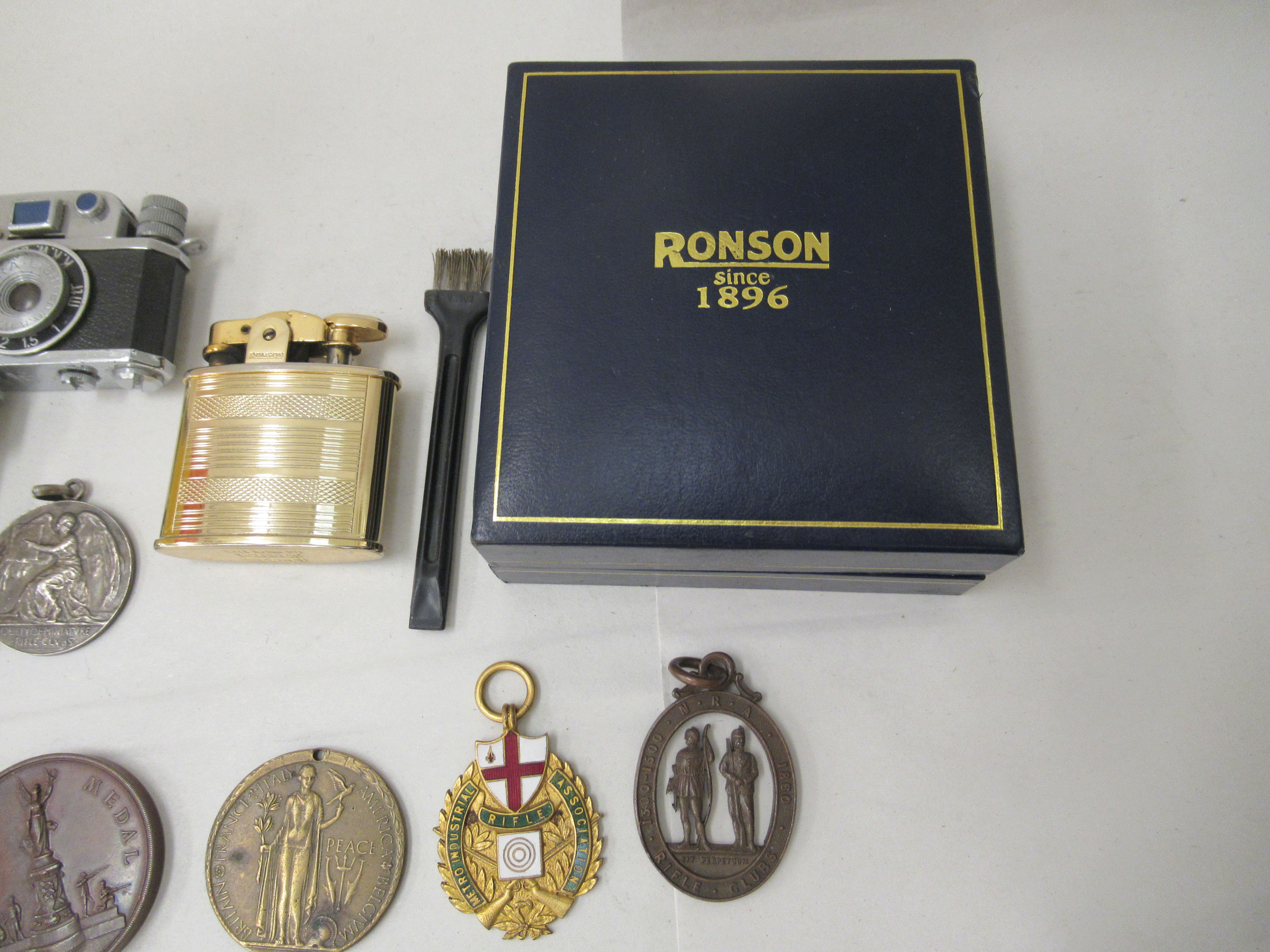 A mixed lot: to include sport and related medallions; a Photo-Flash novelty cigarette lighter; and a - Image 4 of 4