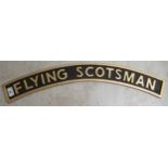 An arched cast metal painted sign 'Flying Scotsman'  26"w