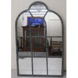 A galvanised metal framed mirror  23" x 14"