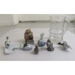 Collectables: to include five miniature Royal Copenhagen porcelain animals