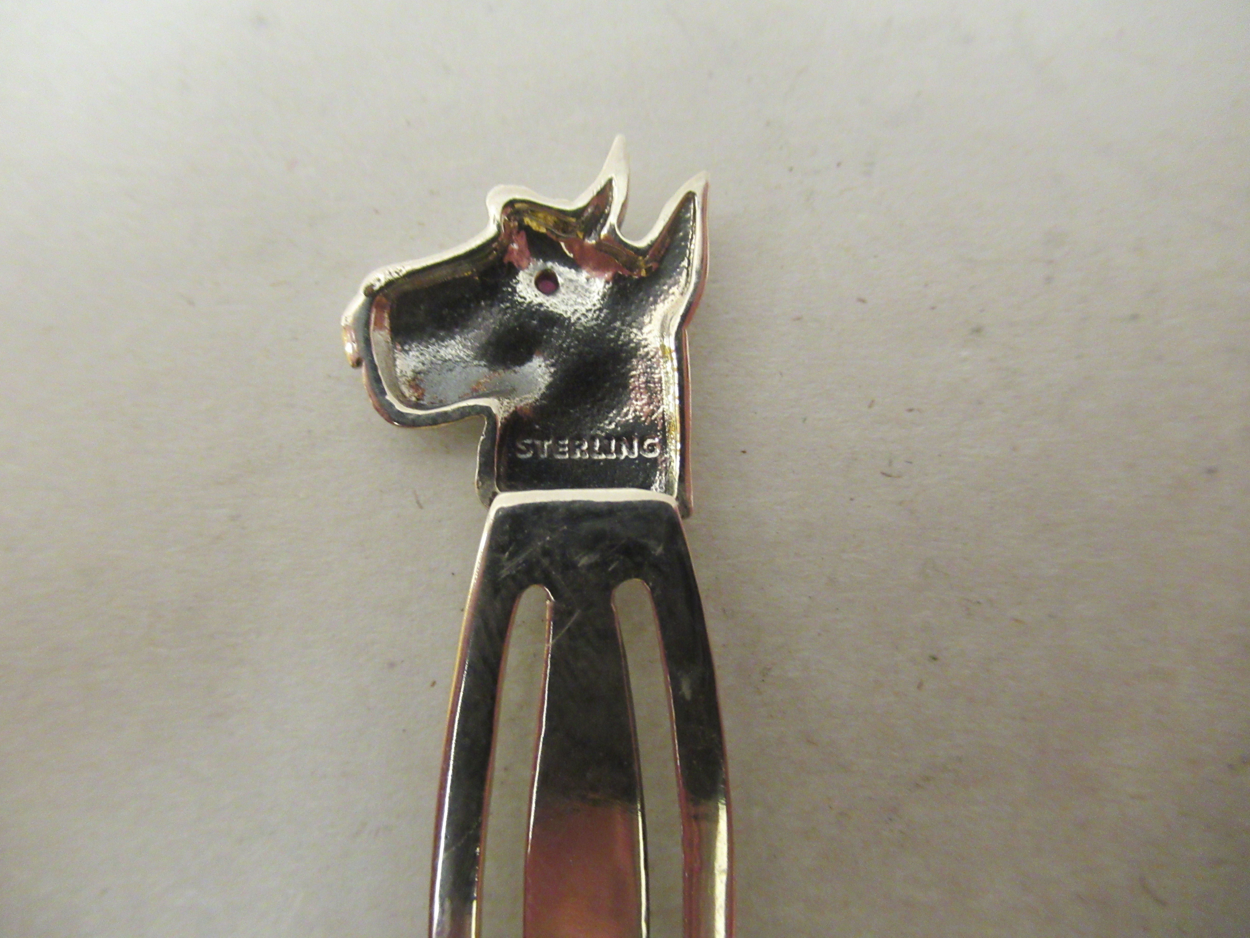 A Sterling silver page marker with a terriers head terminal - Image 3 of 3