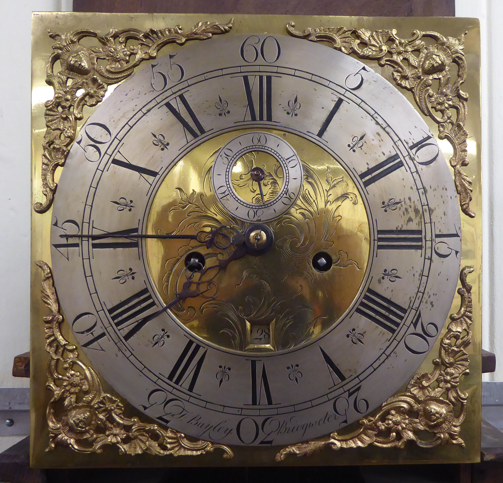 A late 18thC Pagoda top oak longcase clock with a narrow trunk, the 8 day bell strike movement faced - Image 2 of 9