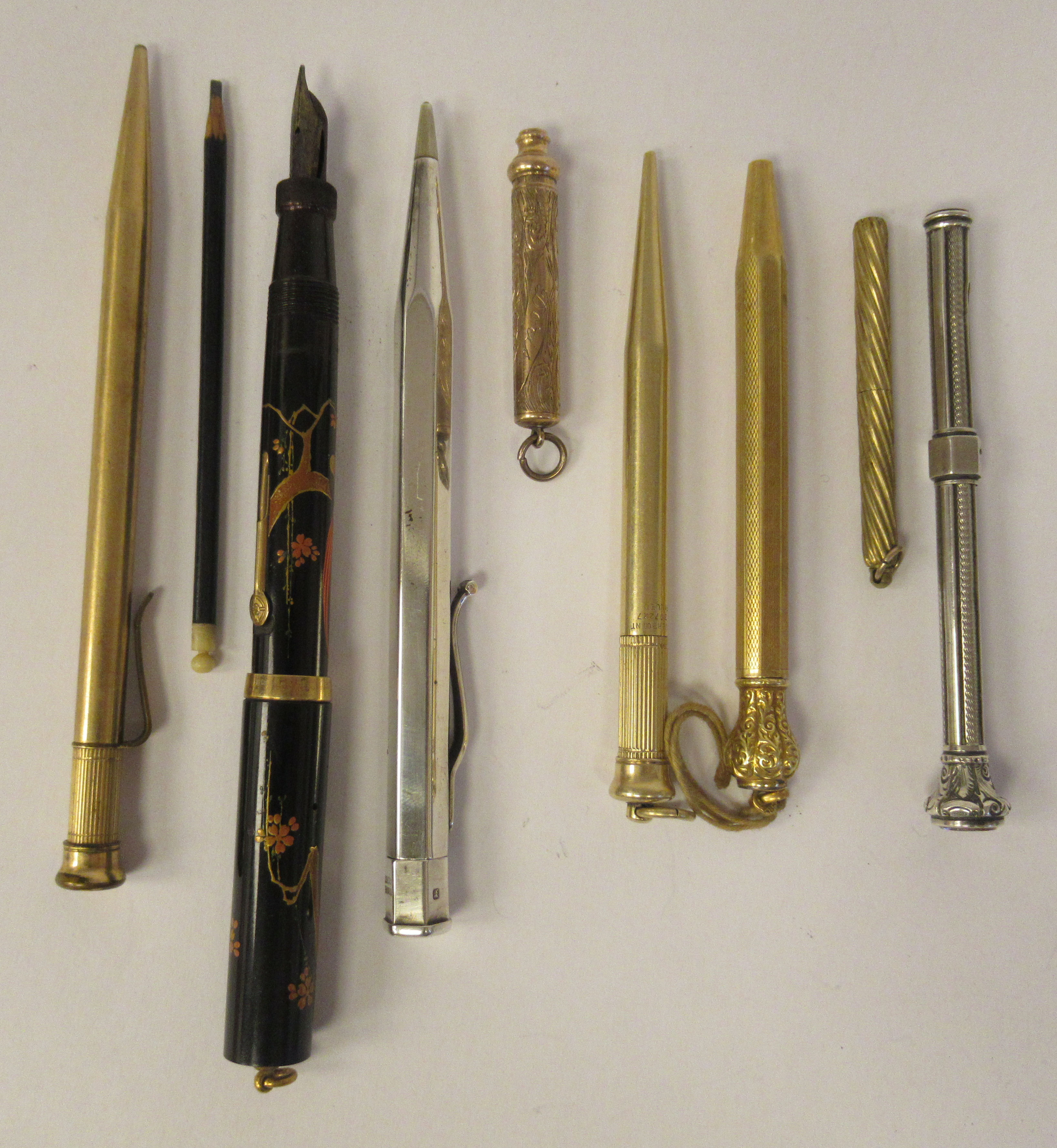 Writing equipment: to include a Mordan Everpoint rolled gold pencil; and a Namiki 2 fountain pen